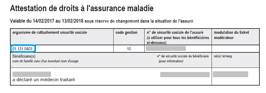 code puma securite sociale